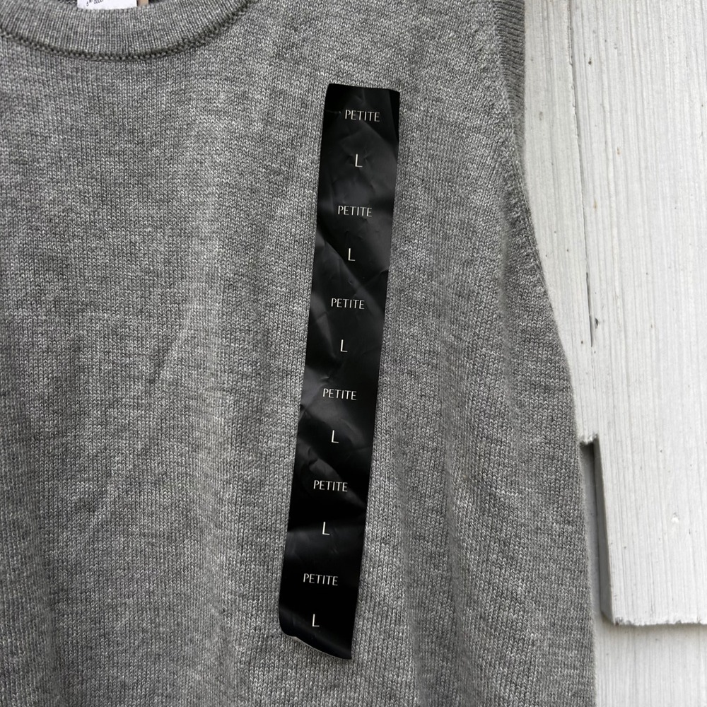 Banana Republic Womens Heather Gray Racerback‎ Sweater Tank Top Petite Large NEW - Picture 4 of 7